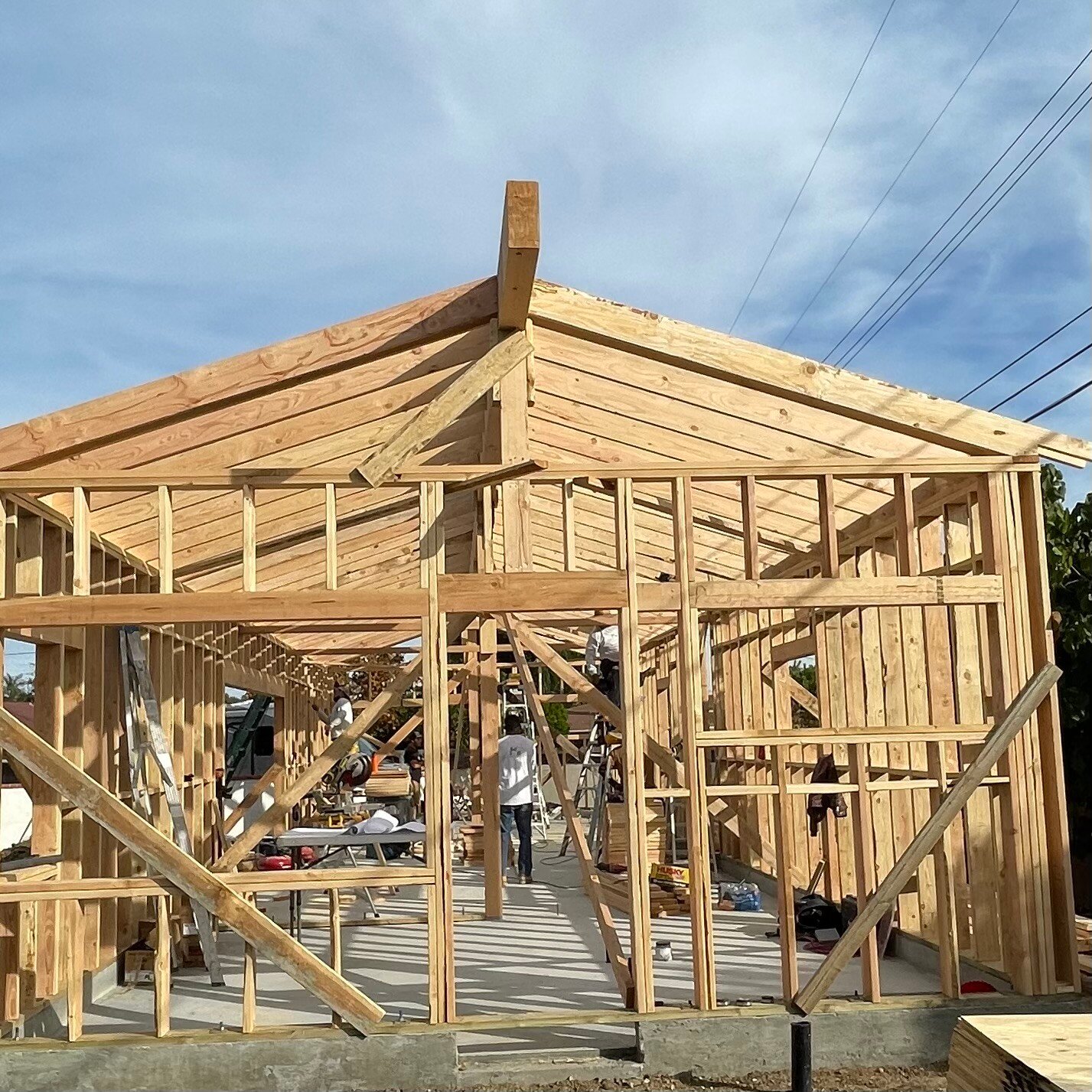 Residential ADU framing in progress in San Diego County, California